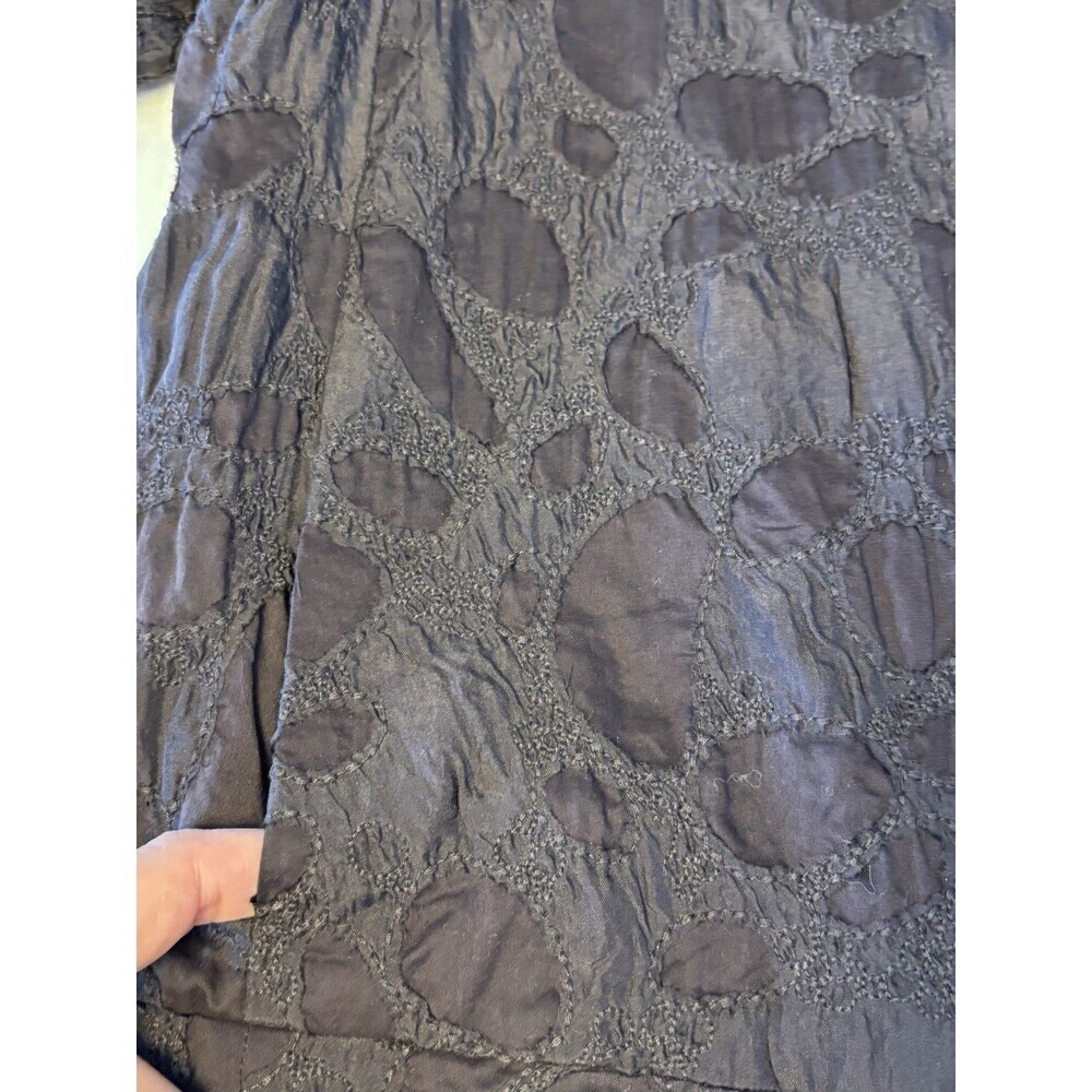 EILEEN FISHER Brown Textured Jacquard Open Jacket Blazer Women Small Silk Blend - Picture 6 of 13